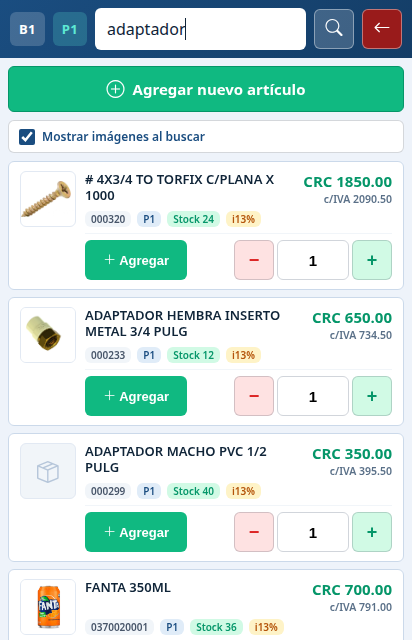 Búsqueda de artículos con imágenes